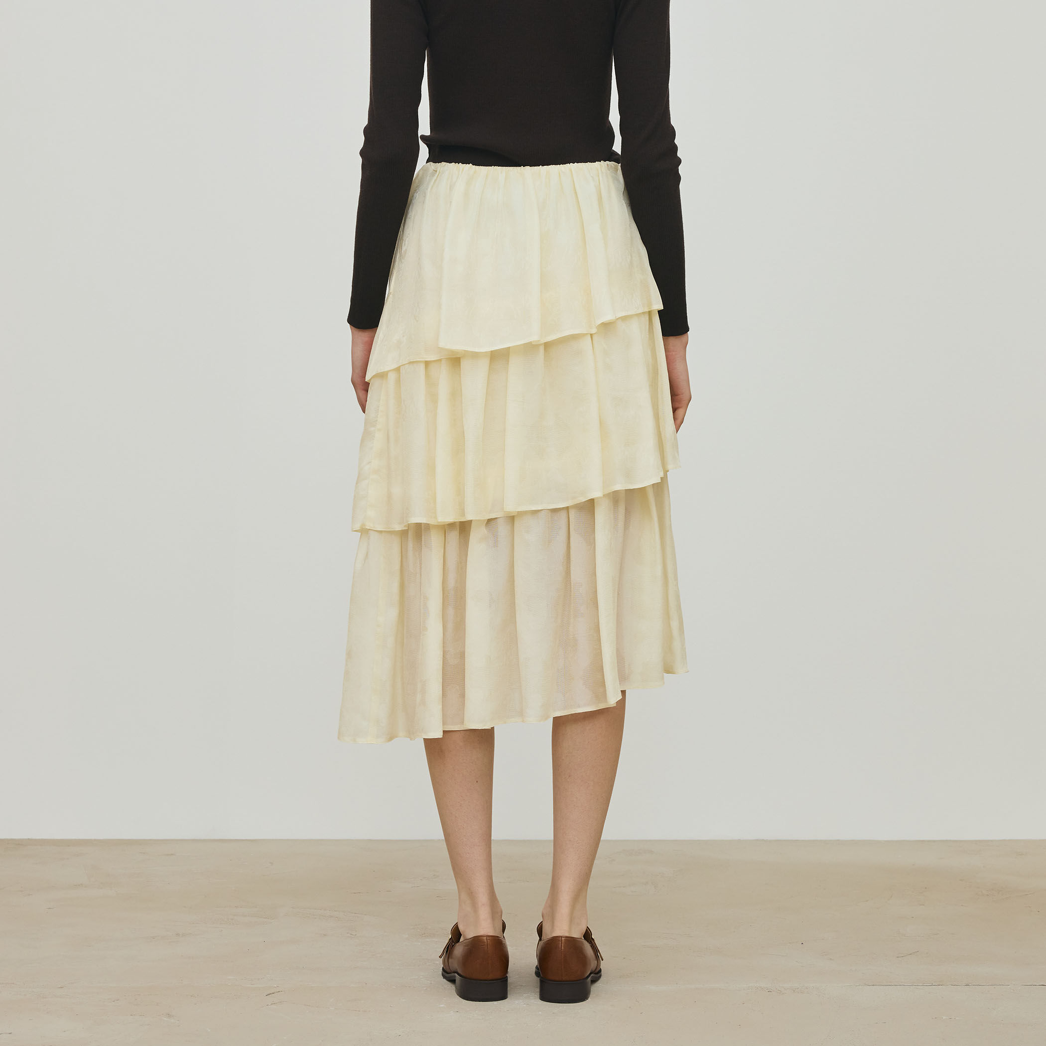 ムービングシャドウ ジャガード ティアードスカート｜トゥモローランド