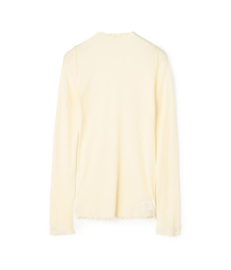 HAKUJI シアーリブ ボトルネックプルオーバー