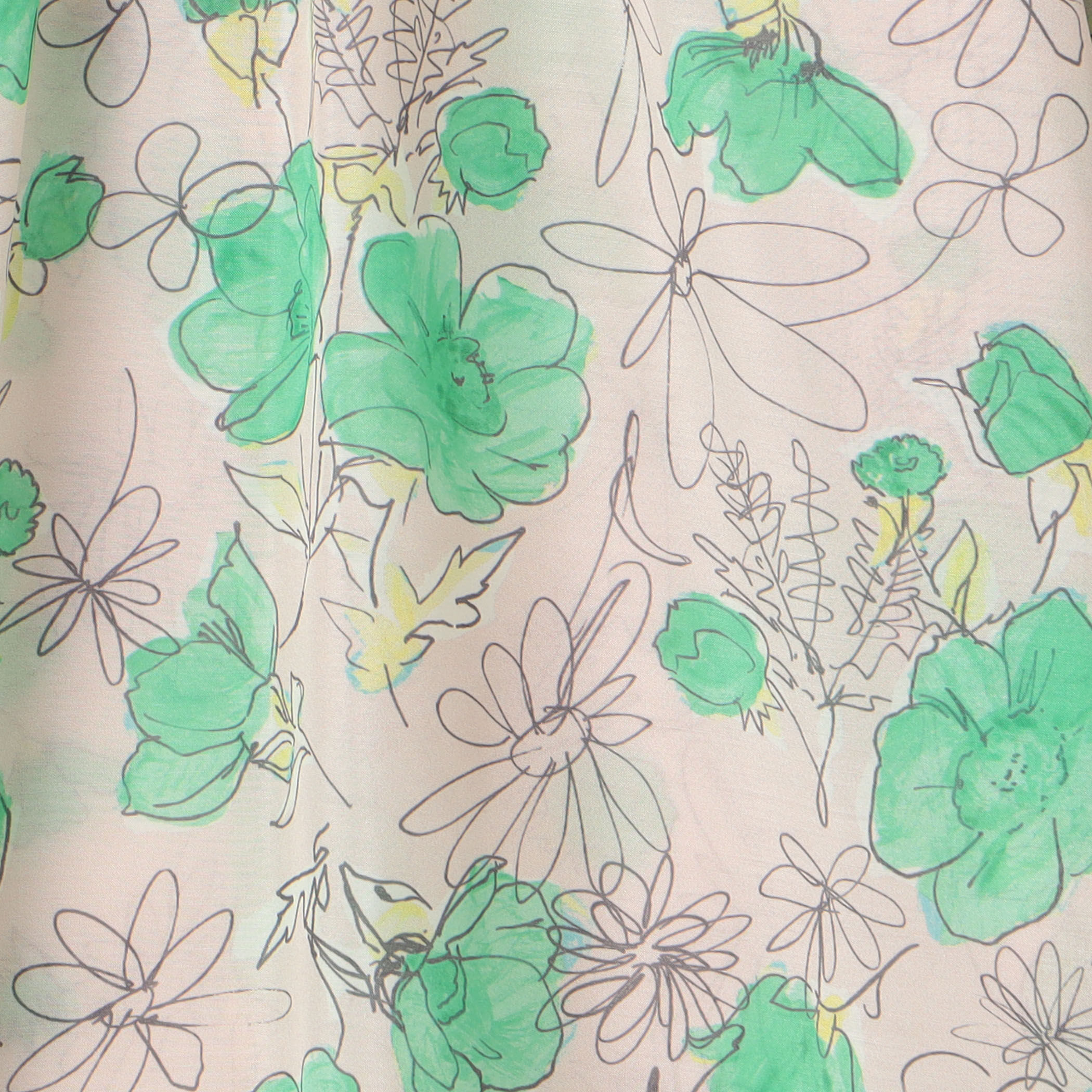 未使用タグ付 25SSトゥモローランドアネモネプリント ギャザーブラウス TOMORROWLAND｜アネモネプリント ギャザースタンドカラー