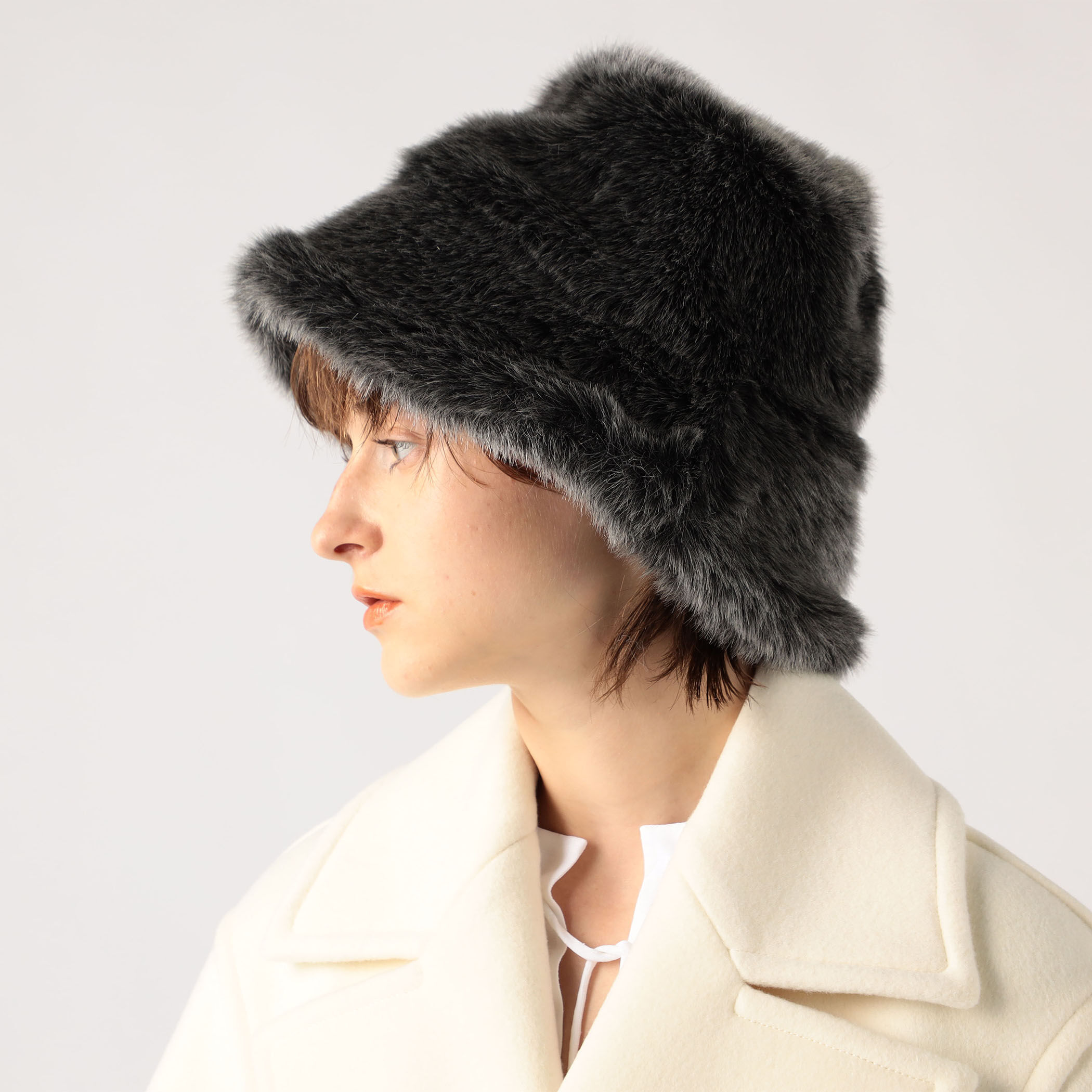 AMEClyde Fur Bucket Hat ファーハット