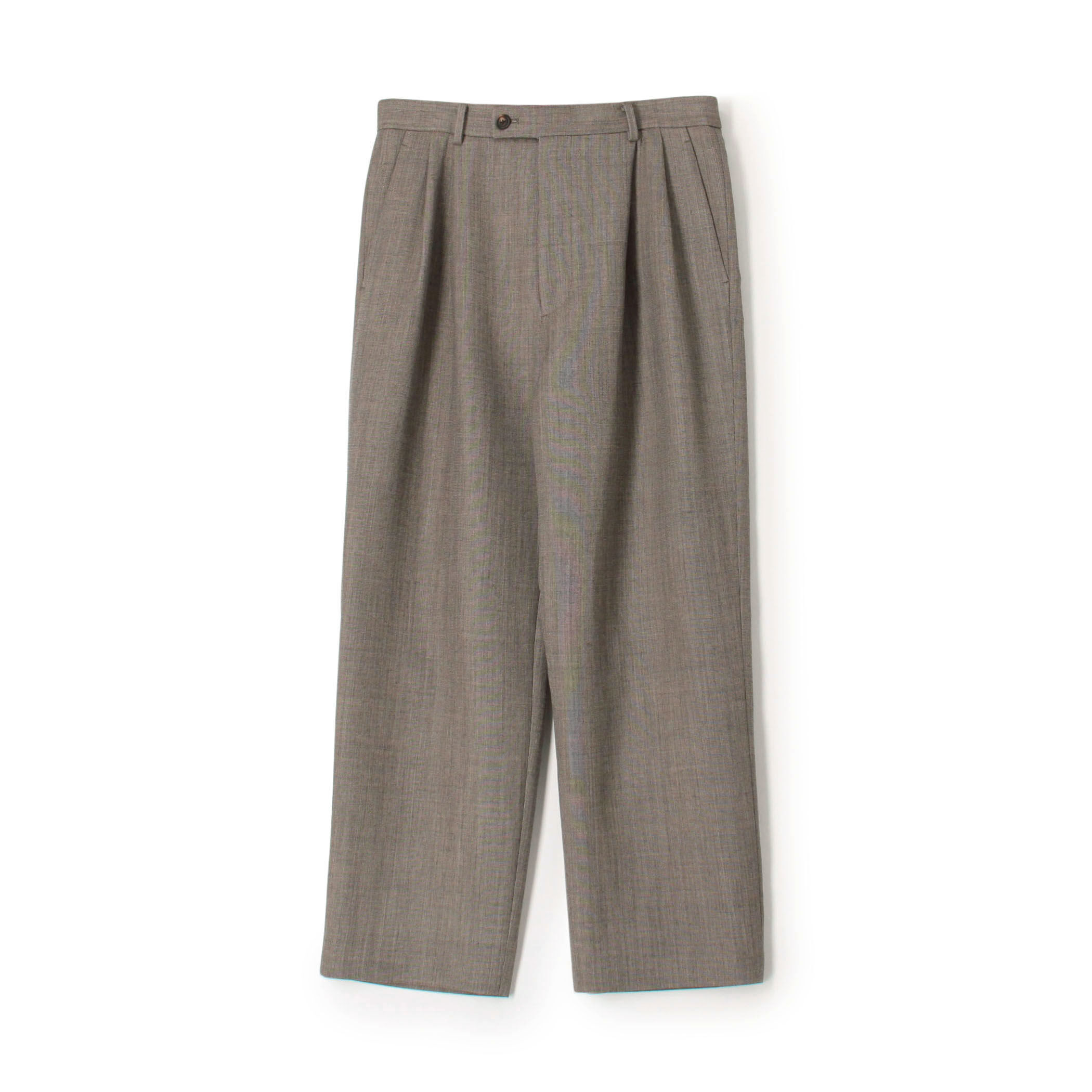 ウールダブルクロス 2タックワイドテーパードパンツ｜トゥモローランド