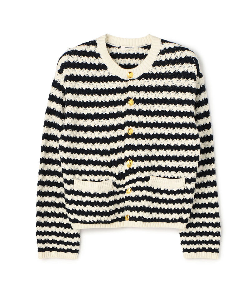 ハイブリットケーブル クルーネックカーディガン