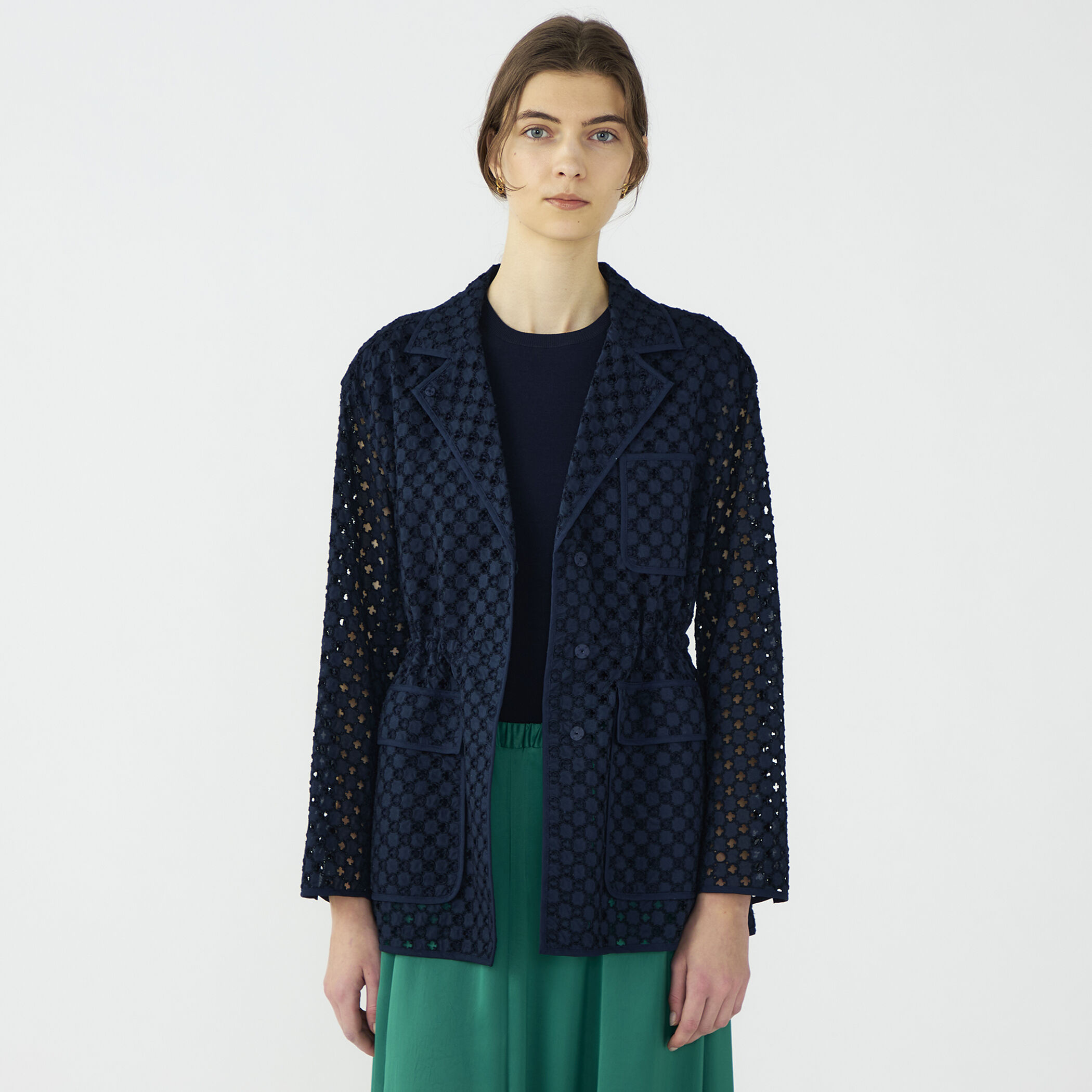 WEB先行予約】コモンフラワーエンブロイダリー ミドルブルゾン