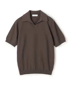 コットンメッシュ スキッパーニット