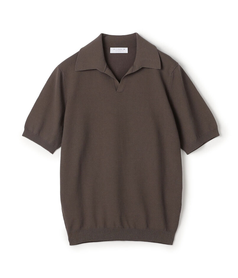 コットンメッシュ スキッパーニット