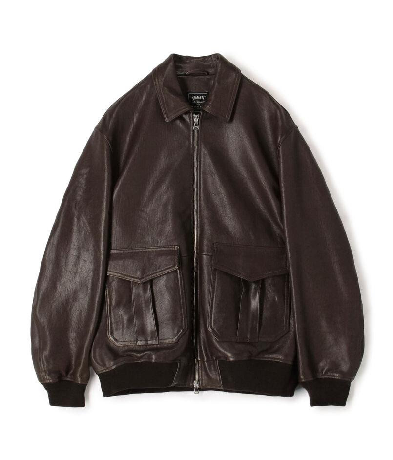 【別注】EMMETI AKRON ラムレザー ブルゾン