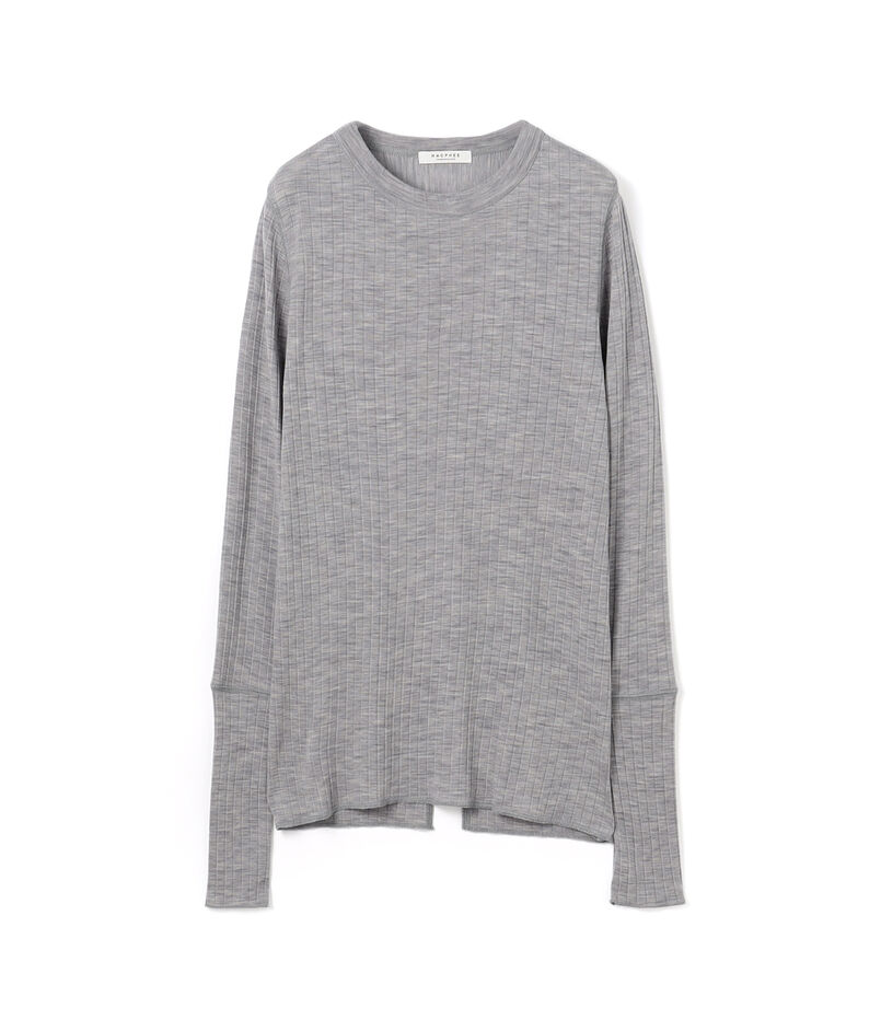 ウールリブ クルーネックプルオーバー