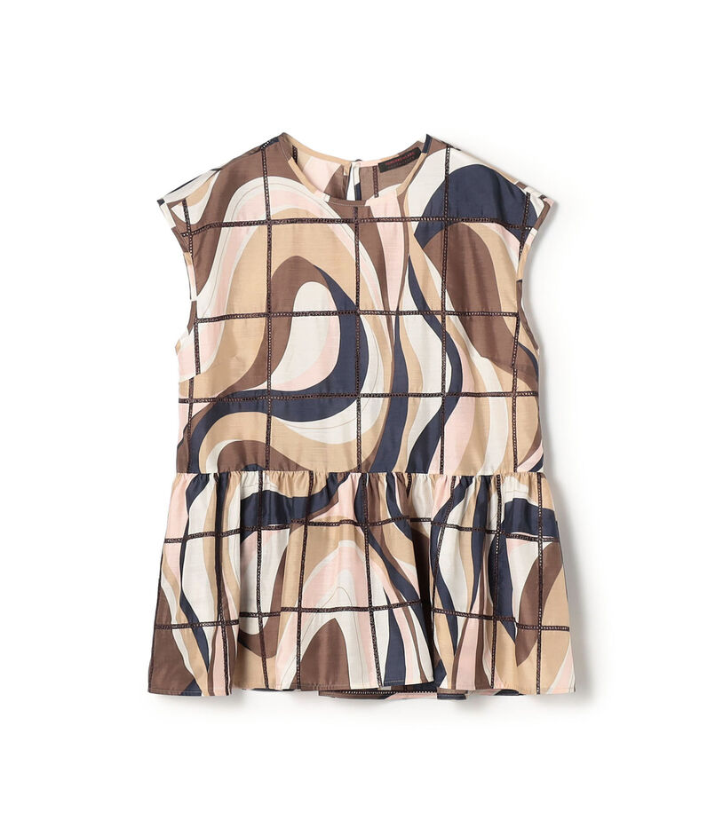 【WEB先行予約】アイレットウェーブプリント チュチュブラウス