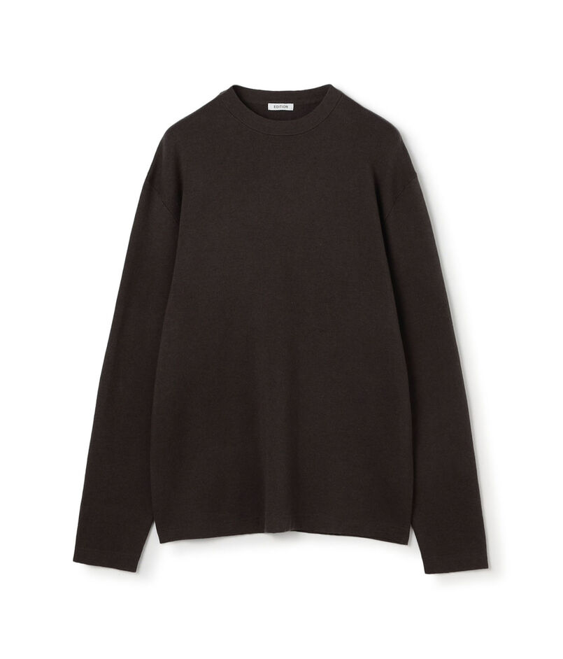 コットンカシミヤクルーネックニット