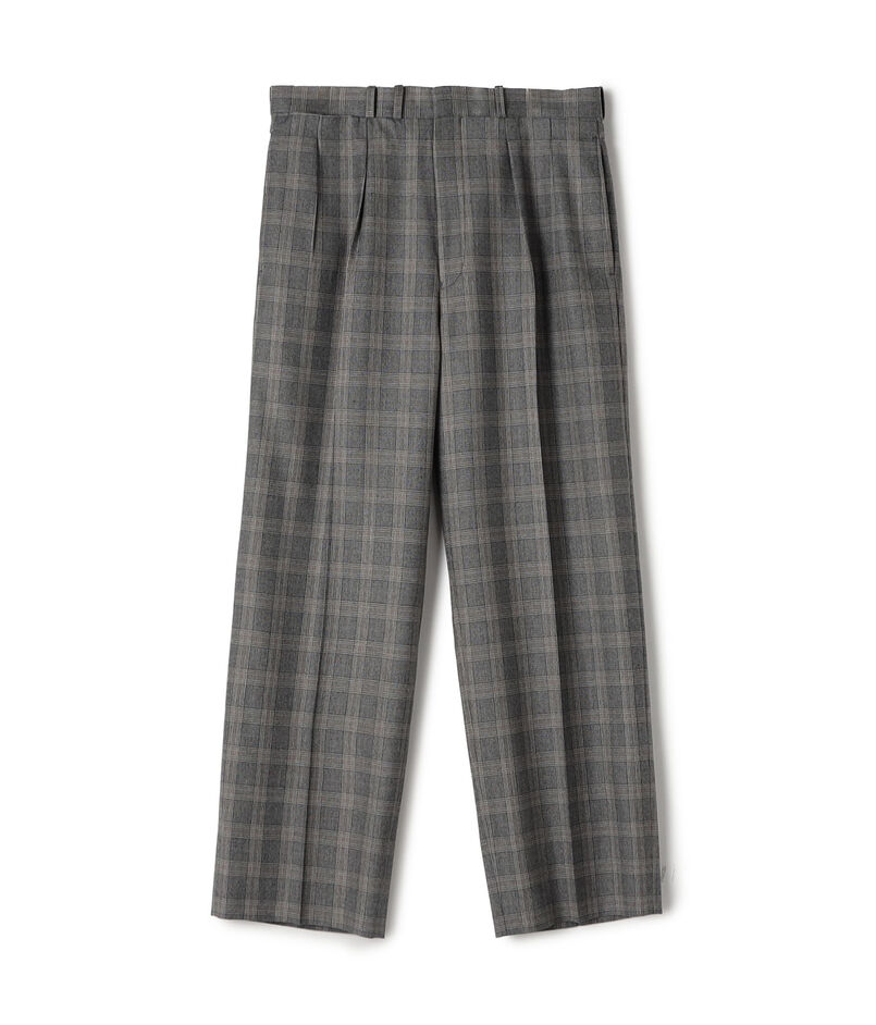 MAATEE&SONS JEFFERLY ウールグレンチェック 2プリーツスラックス