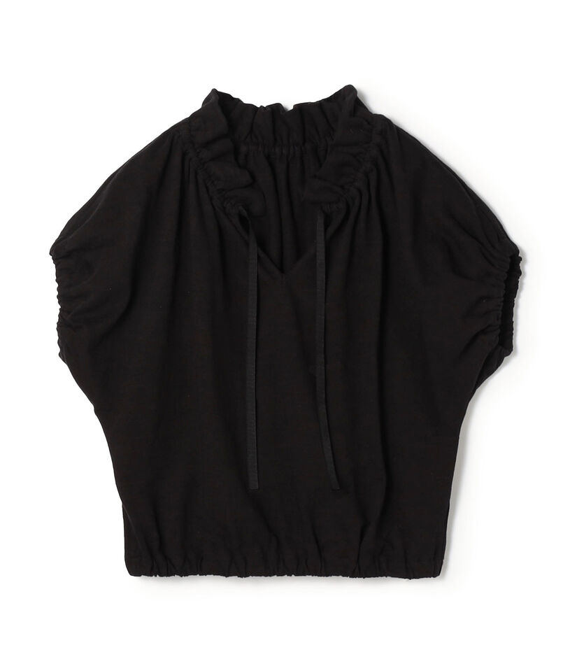 スラブジャージー ドローストリングプルオーバー