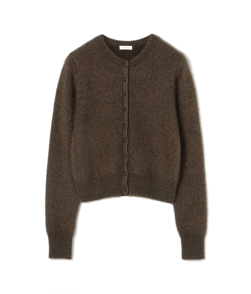 フォックスカシミヤ クルーネックカーディガン