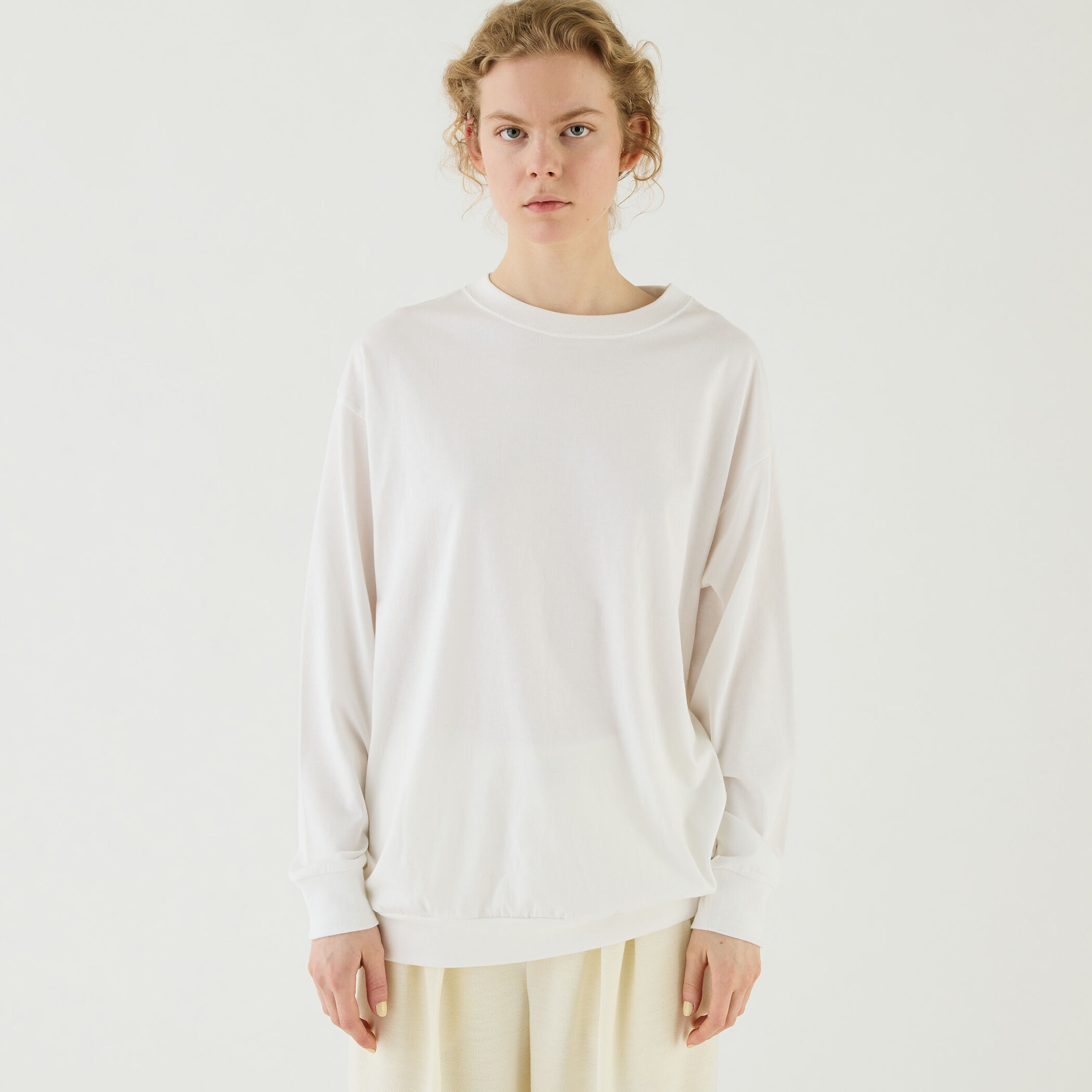 コットンシルクジャージー ロングスリーブプルオーバー