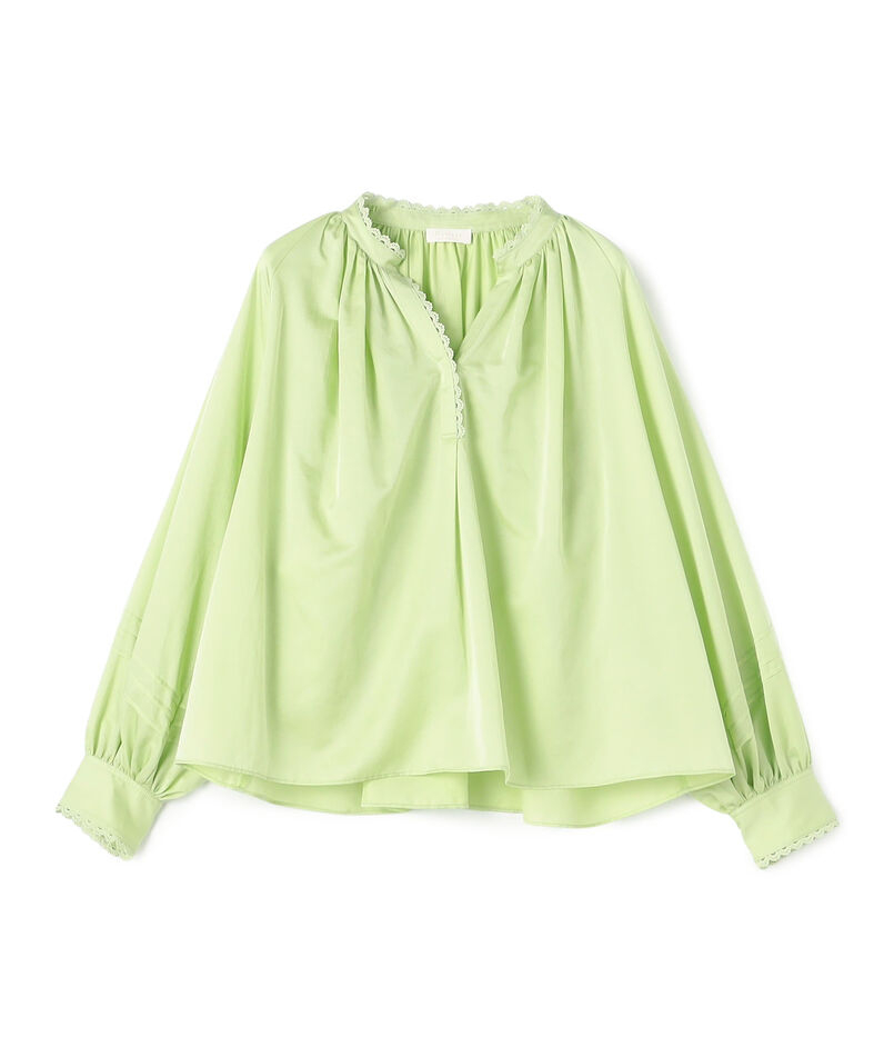 【WEB先行予約】コットンシルクサテン スキッパーブラウス