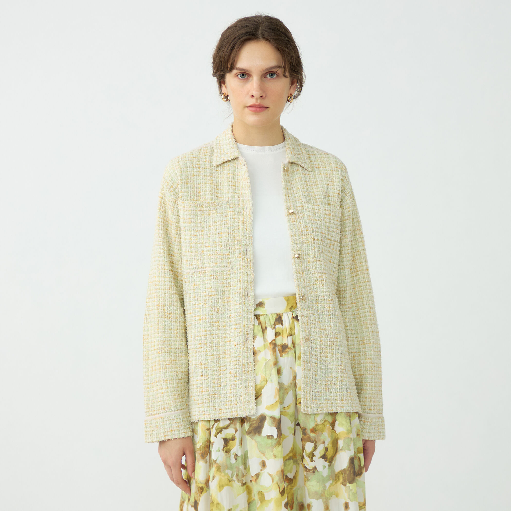 ミックスツイード シャツブルゾン｜トゥモローランド 公式通販