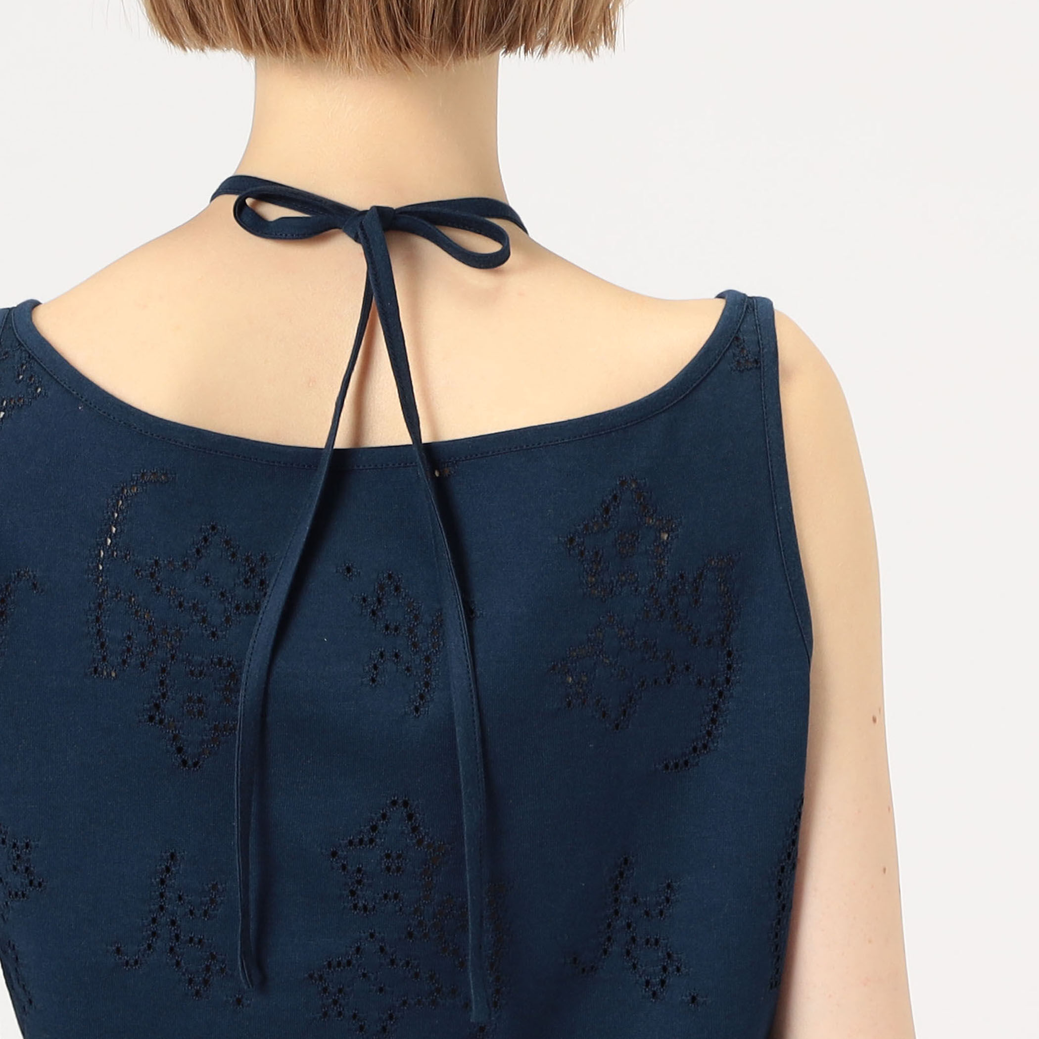 トップス Eyelet Jersey Jacquard Sleeveless Top レディース】Eyelet Jersey Jacquard Sleeveless Top | Mame