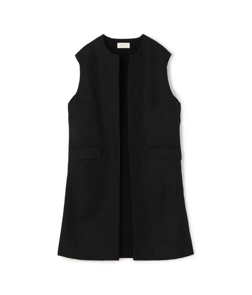 【WEB先行予約】ウールファブリックコンビ ロングジレ