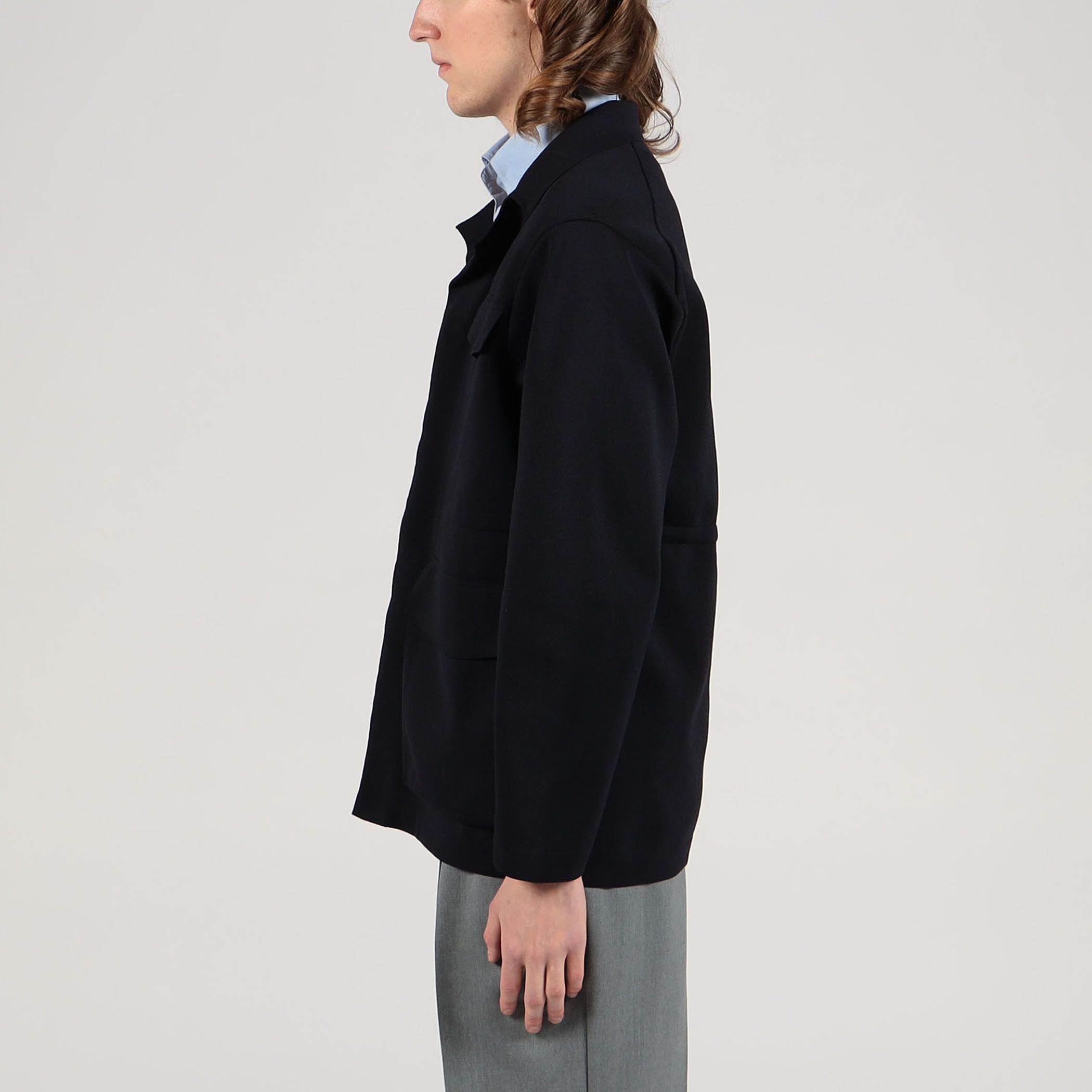 FACTORY モンゴリアンウールニットボアブルゾン(ブラック)美品 FACTORY モンゴリアンウールニットボアブルゾン(ブラック)美品