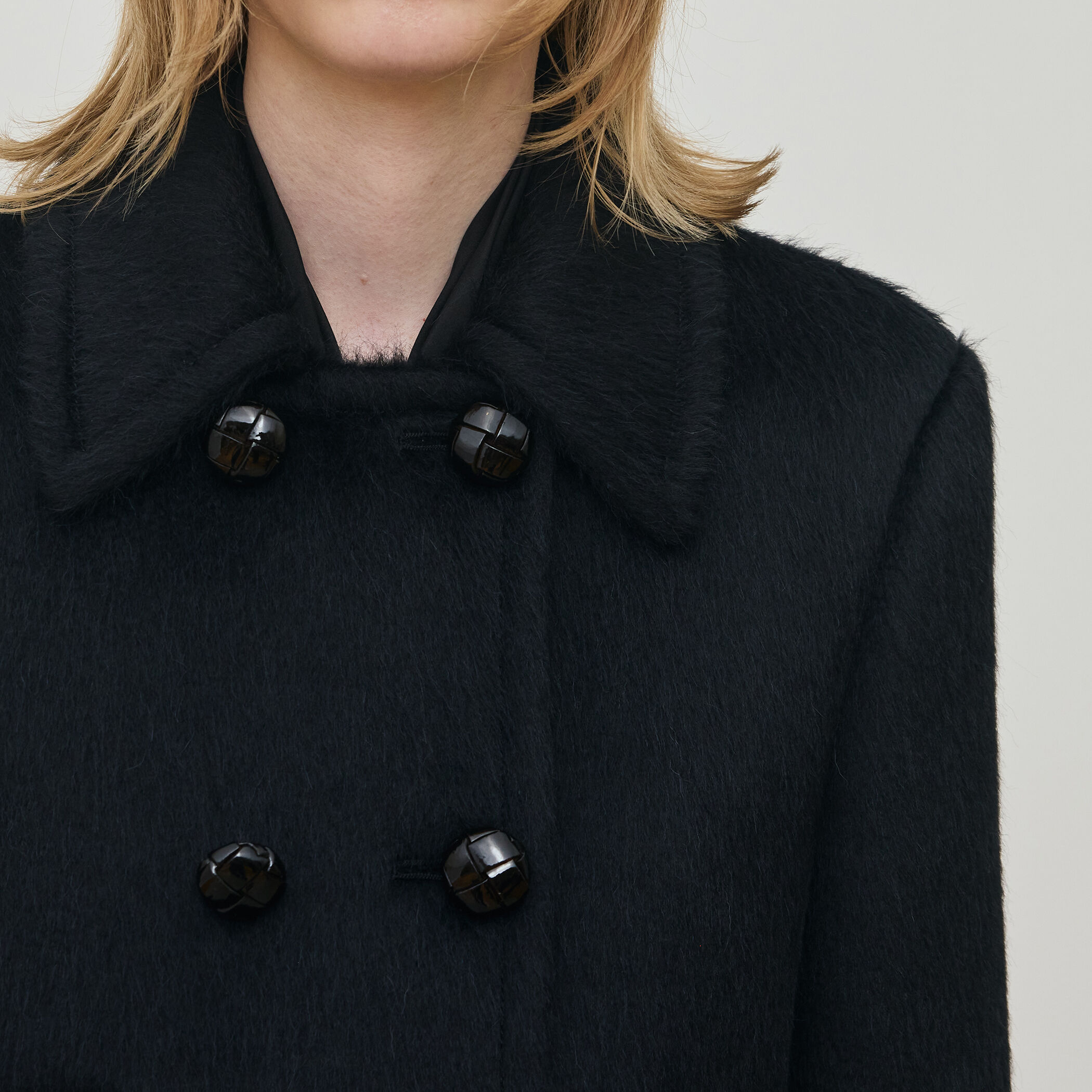 スーリーアルパカブラックシャギー ショートジャケット