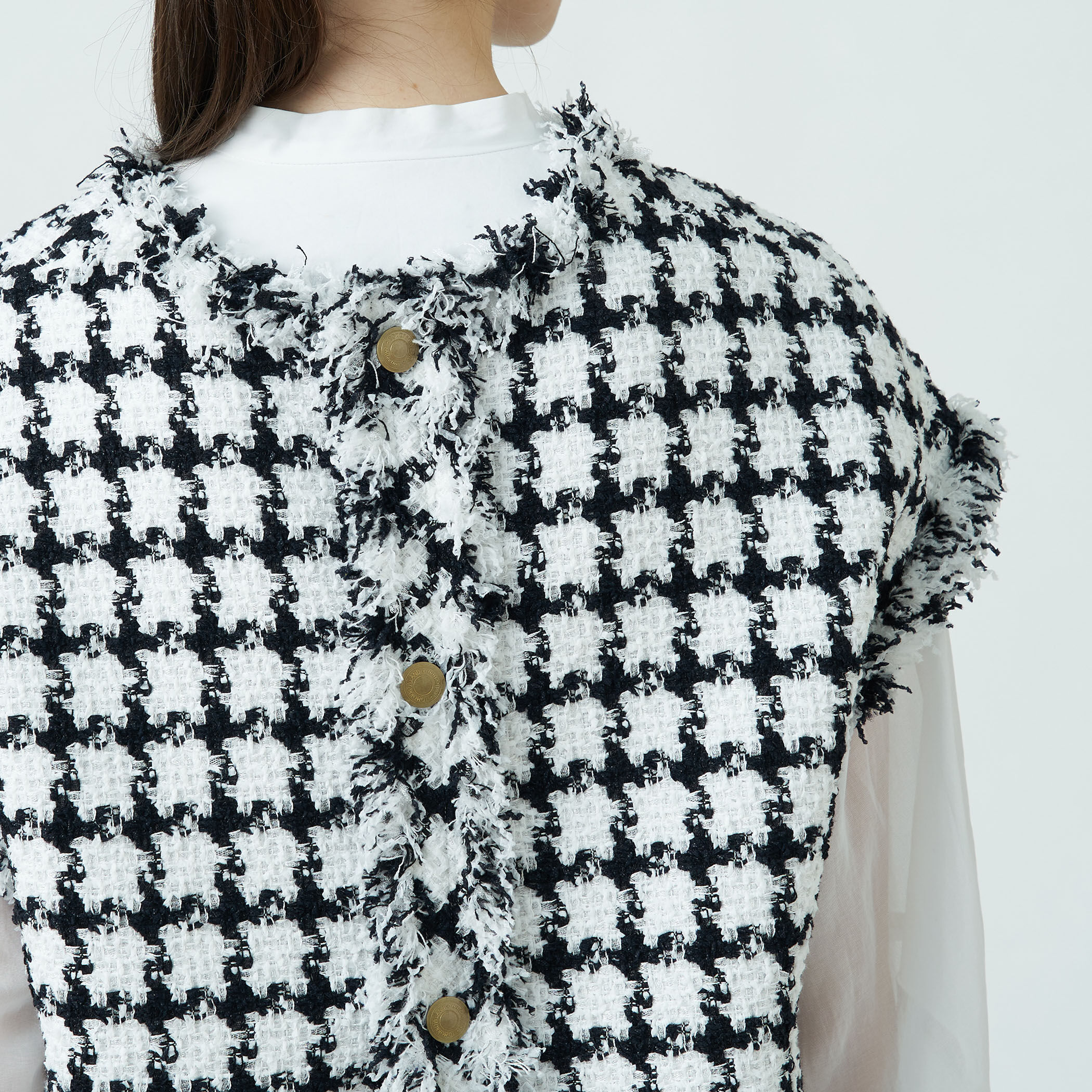 トゥモローランドコレクション23AW ブリオンハウンドトゥース フロン