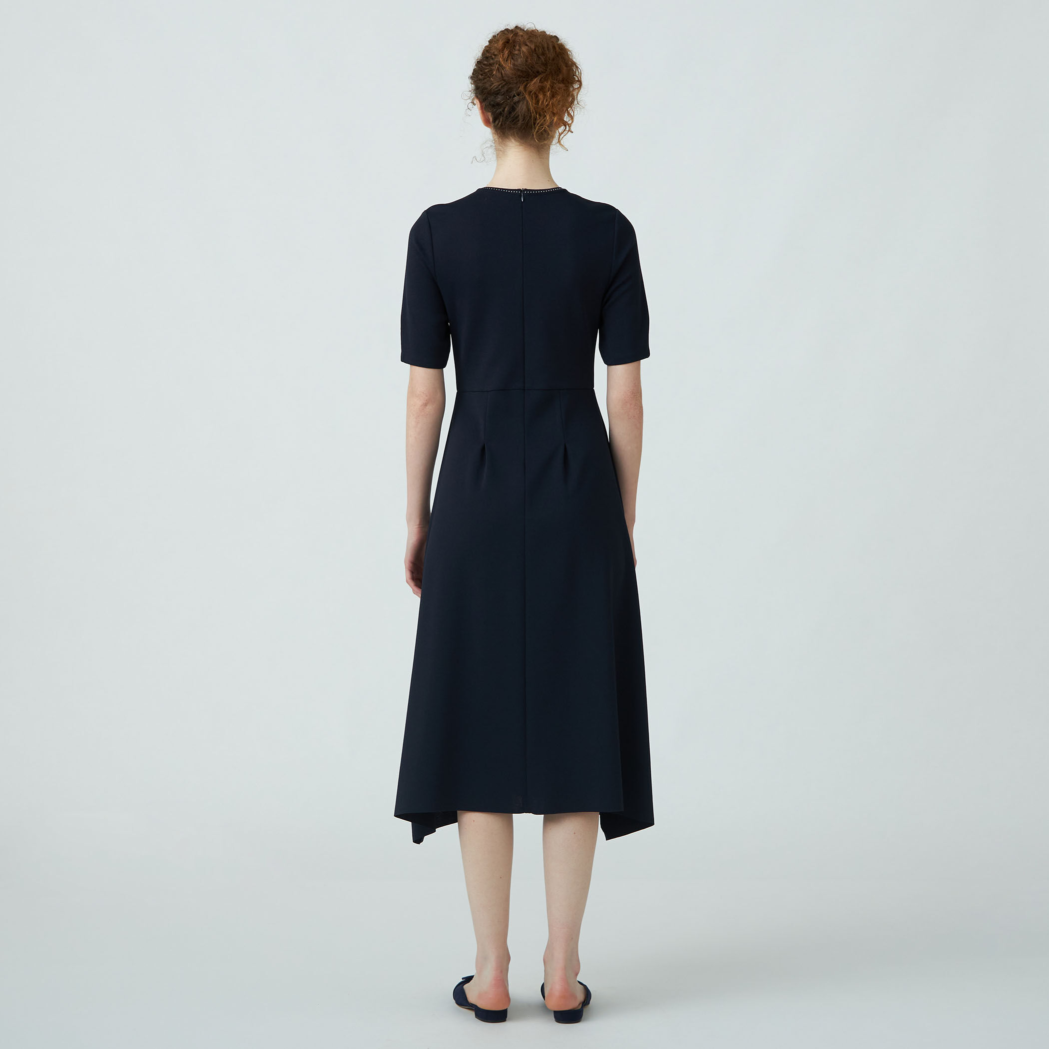 TOMORROWLAND アセテートナイロンミラノリブ ハイウエストワンピース アセテートナイロンミラノリブ ハイウエストワンピース