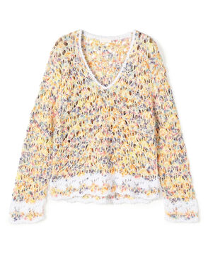 マテリアルカラーミックス Vネックプルオーバー