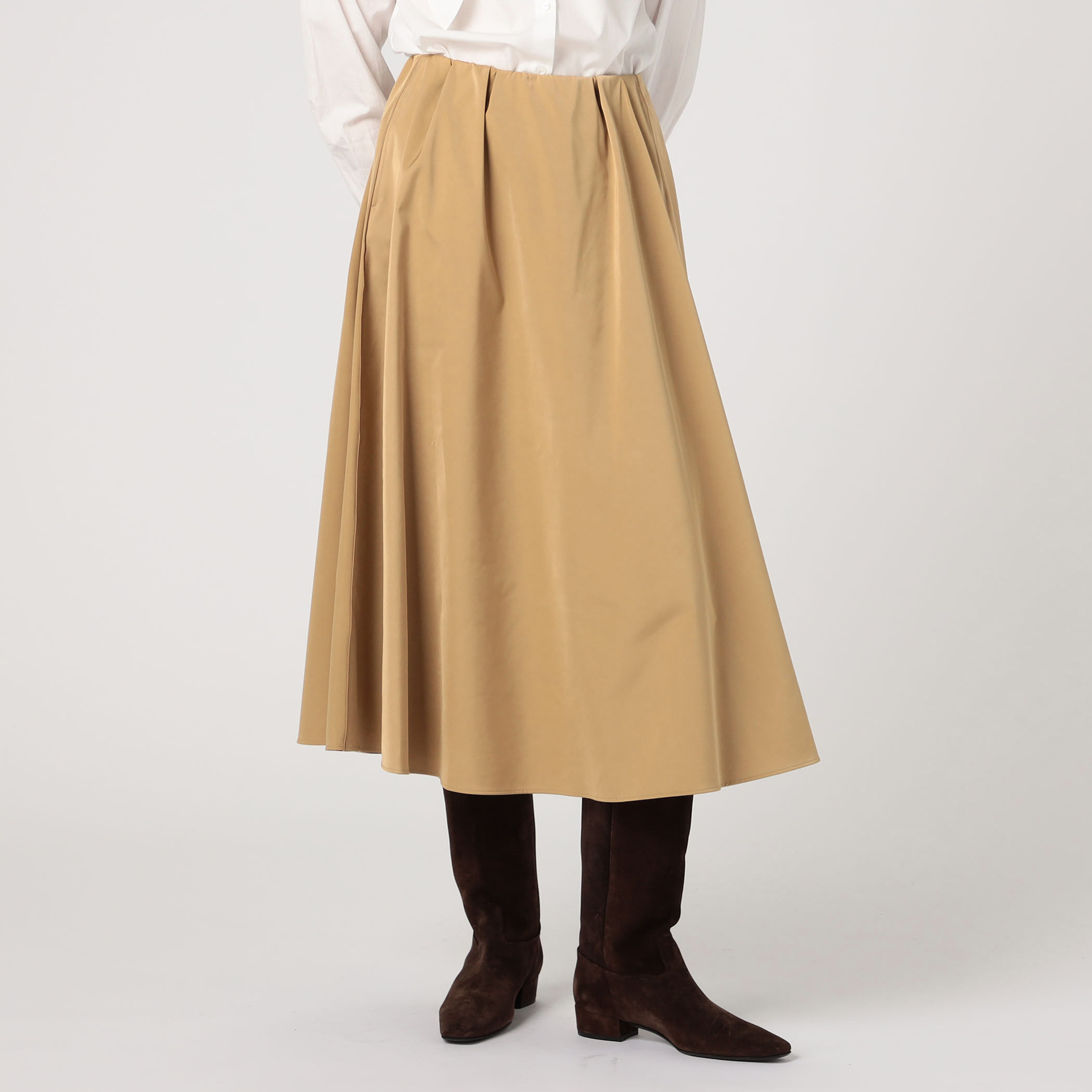 美品 MACHEE タック入り コットン 張り感 ロングスカート 38 青 ブルー マカフィー トゥモローランド レディース 女性用 JOURNAL STANDARD relume（ジャーナルスタンダード レリューム）の