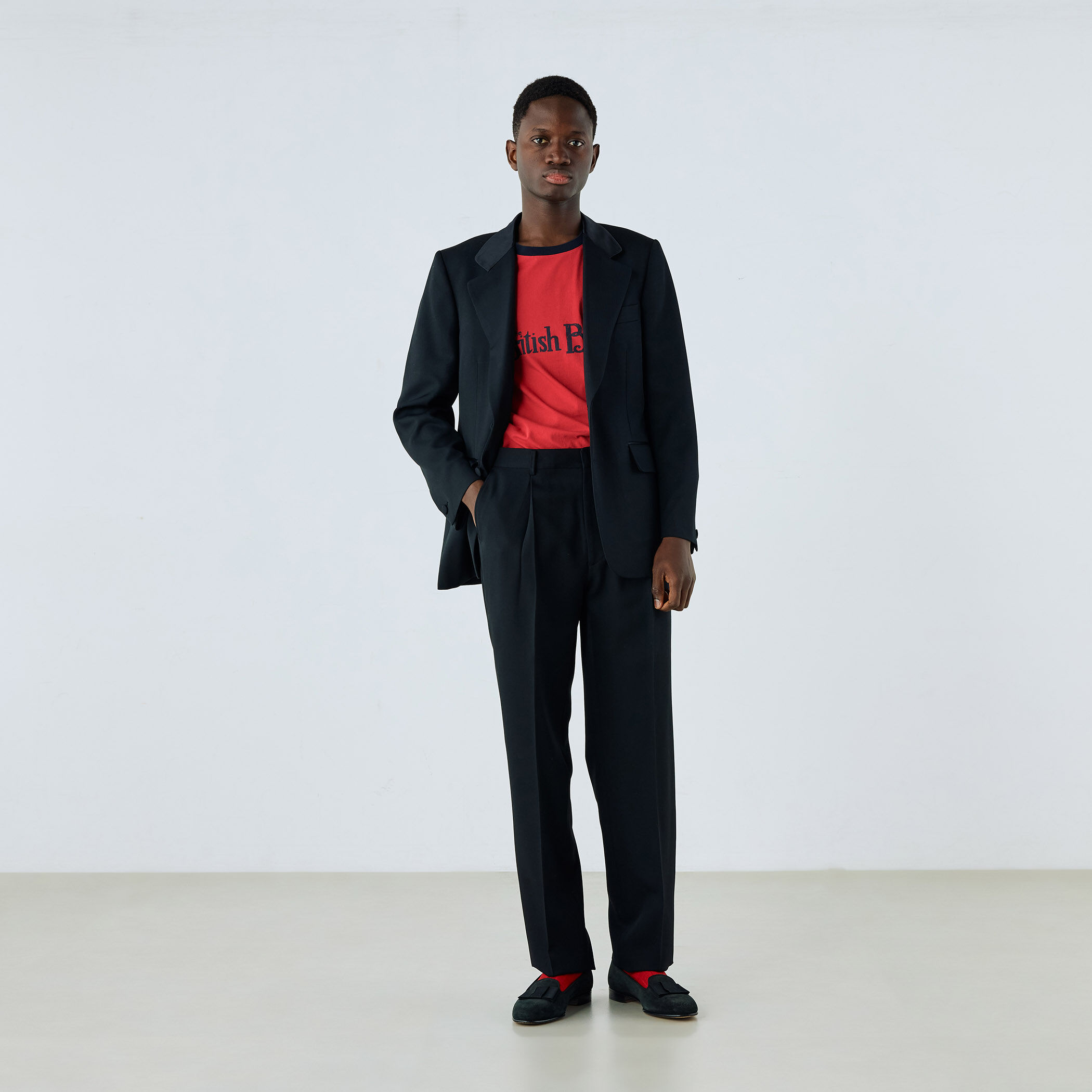 TOMORROWLAND DORMEUIL スラックス ウール アウト1プリーツストレートスラックス DORMEUIL BARATHEA