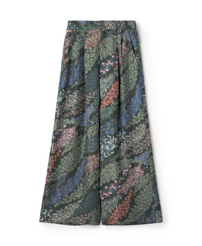シルクツイル FLOWER RIVERプリント 2タックワイドパンツ