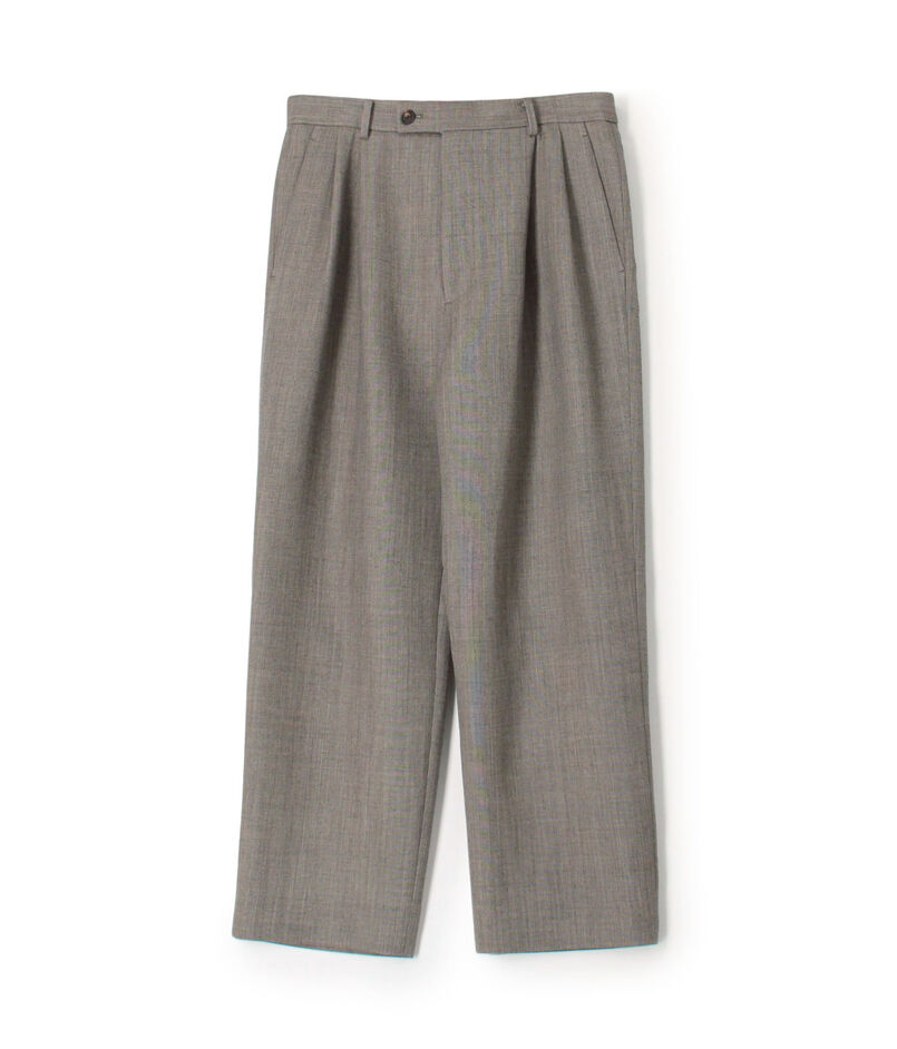 ウールダブルクロス 2タックワイドテーパードパンツ ウールダブルクロス 2タックワイドテーパードパンツ