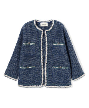 ラメツイードニット 4ポケットカーディガン