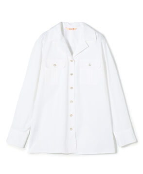 コットンブロード オープンカラーシャツ