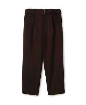 ウールギャバジン ベルテッドパンツ