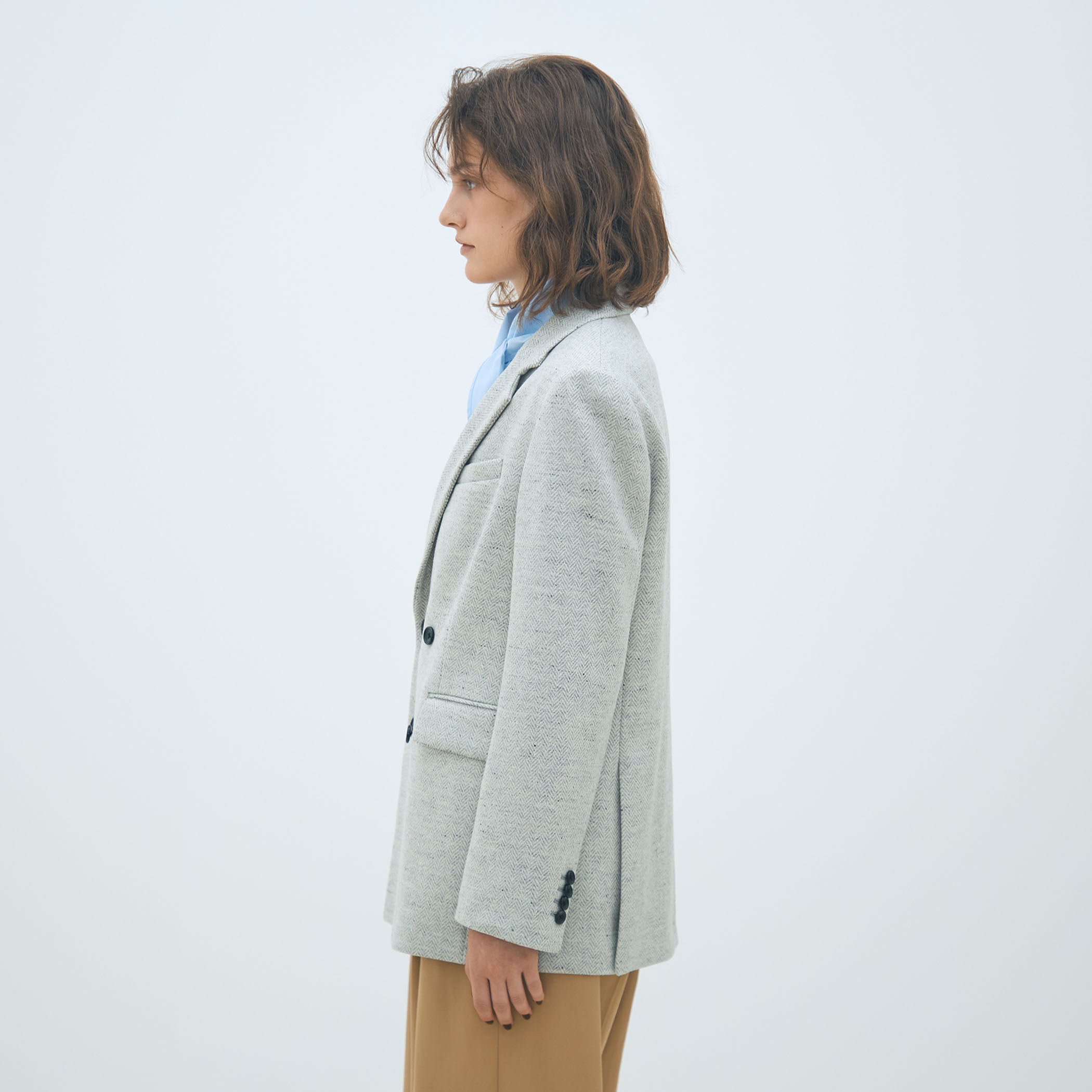 美品✨マカフィー ヘリンボーンダブルブレストウールジャケット グレー 36 DOUGLAS ダブルブレストジャケット｜トゥモローランド 公式通販