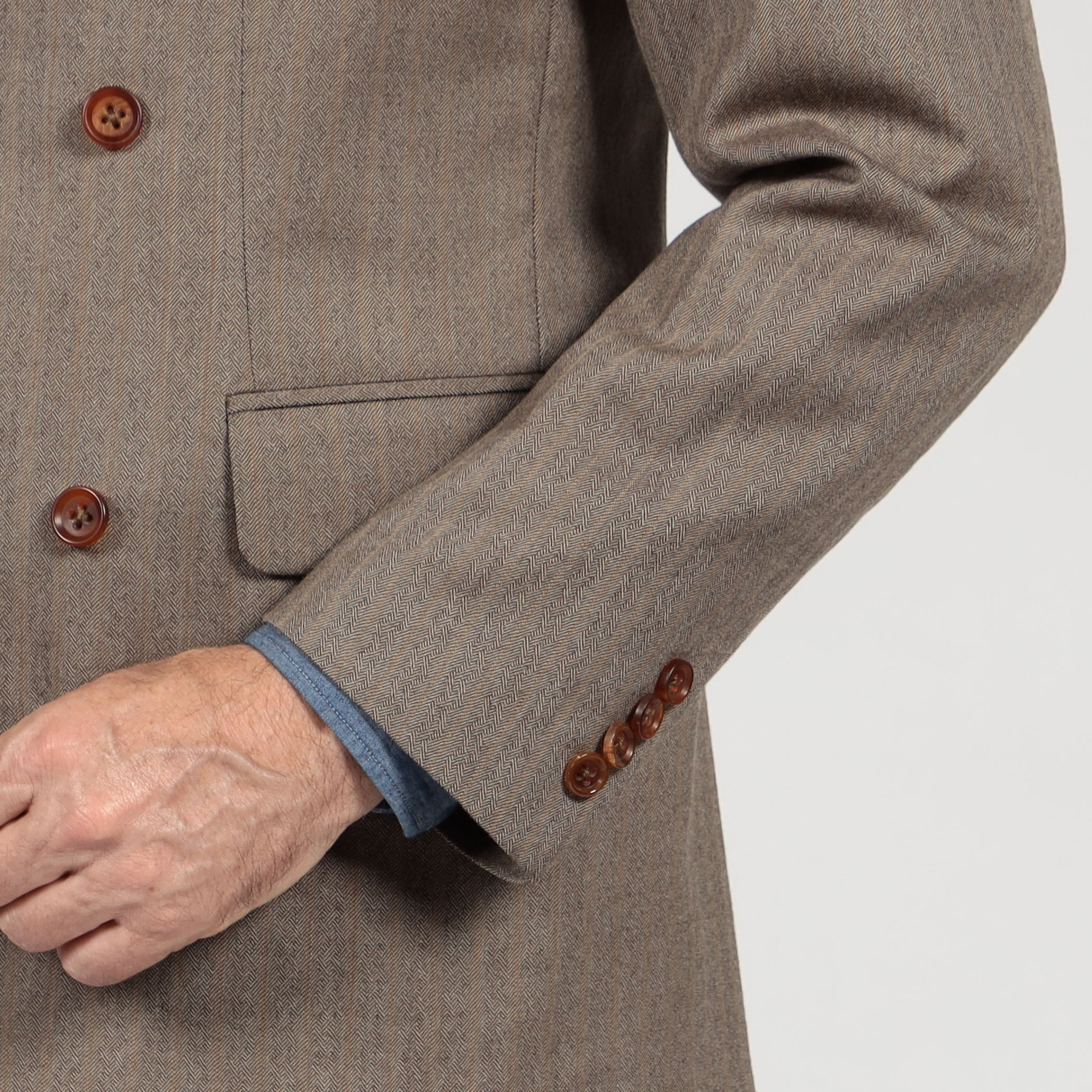 新品ヘリンボーンダブルジャケット NATION ／ ウールヘリンボーンダブルジャケット