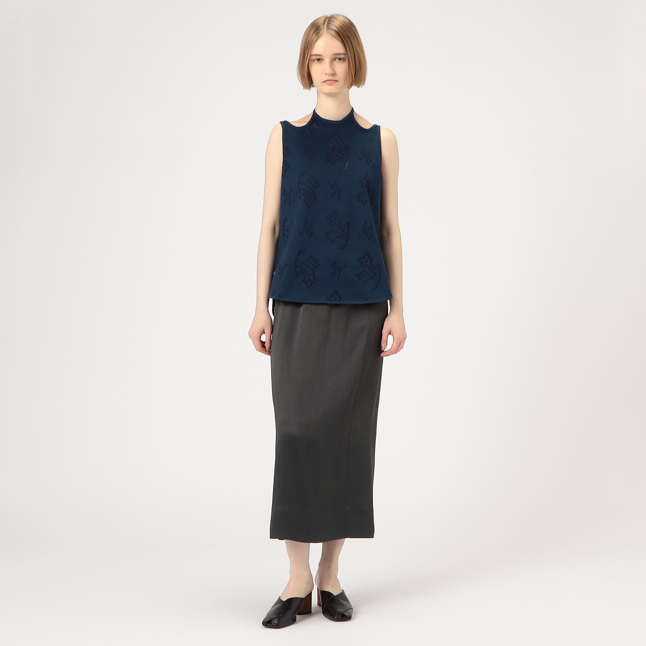 別注】Mame Kurogouchi Eyelet Jersey Jacquard Sleeveless Top