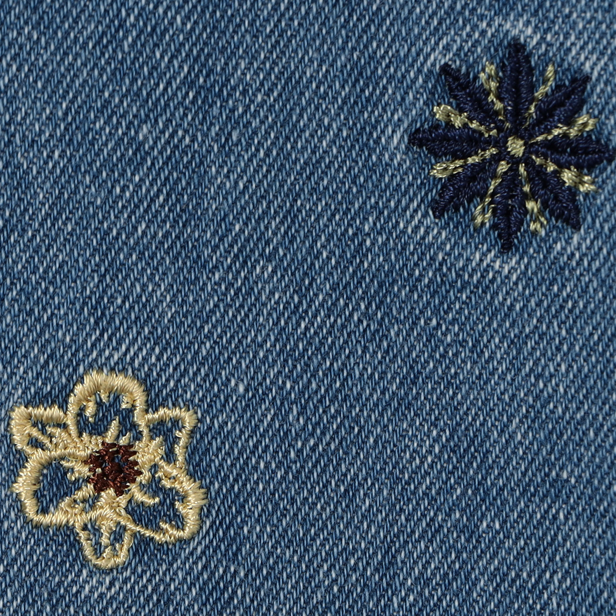 ボタニカルエンブロイダリーデニム タックワイドパンツ