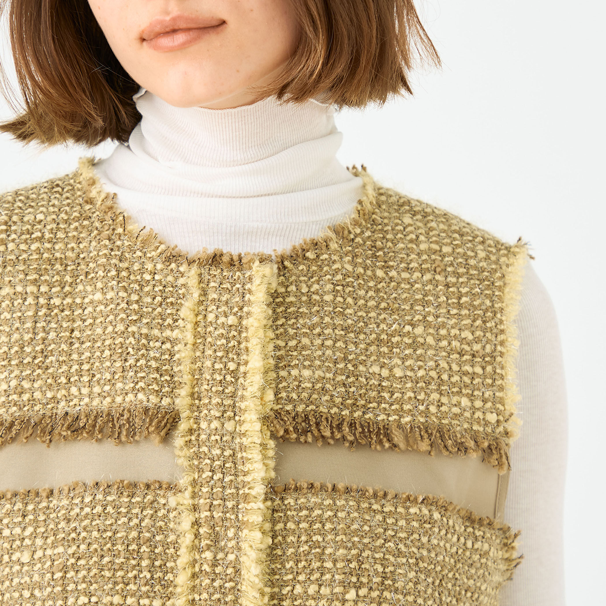 □ブロッキングツイード ミドルジレ｜トゥモローランド 公式通販