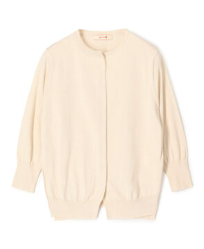 ハイゲージコットン クルーネックカーディガン