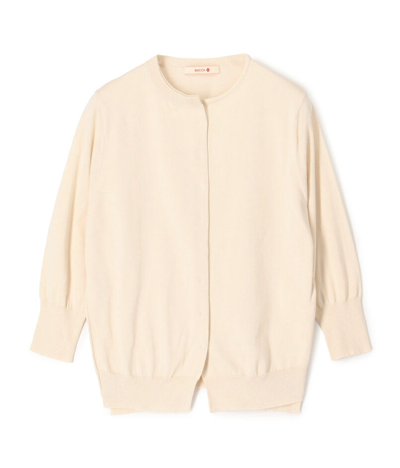 ハイゲージコットン クルーネックカーディガン