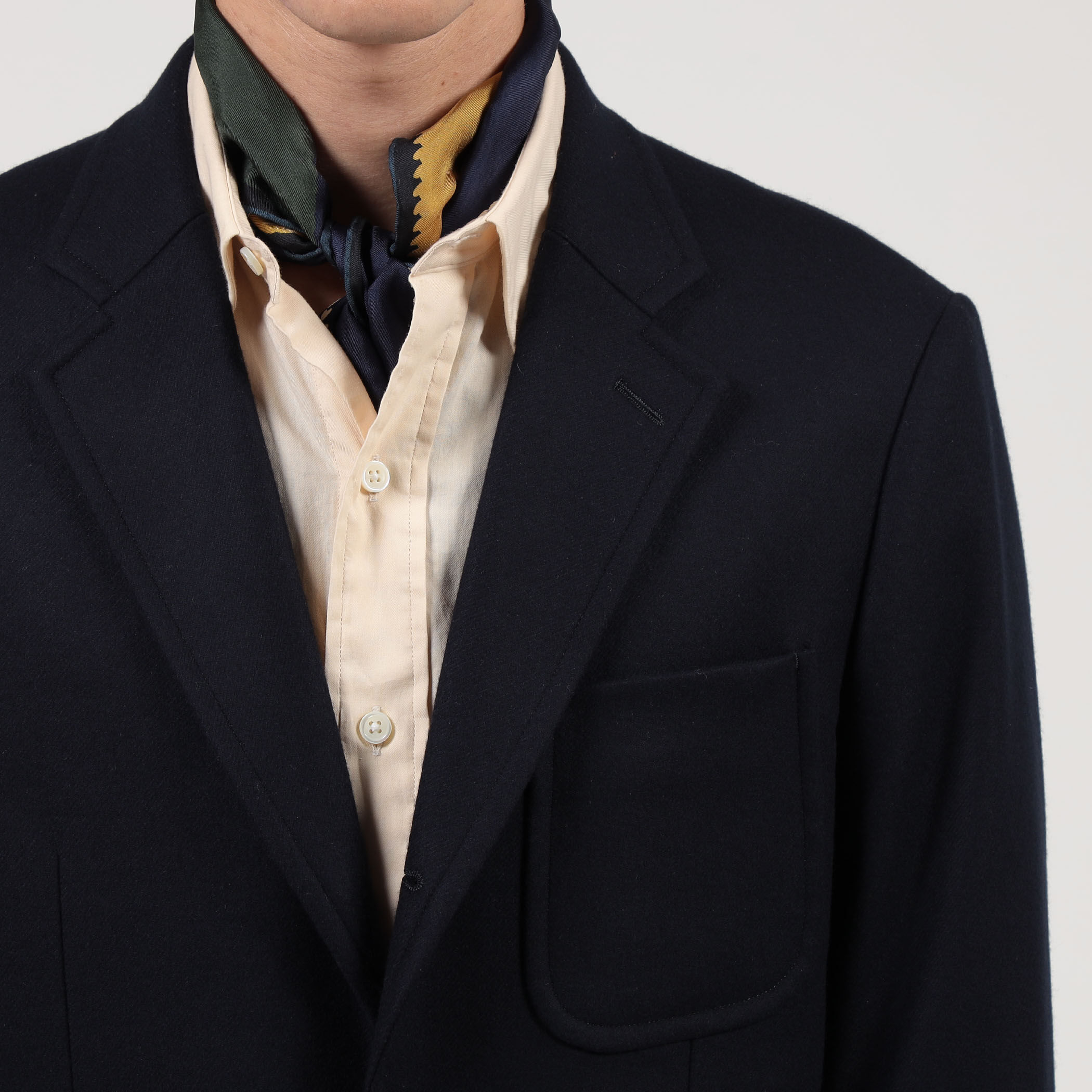 カレッジフランネルウール シングルブレステッド メタル釦 3B