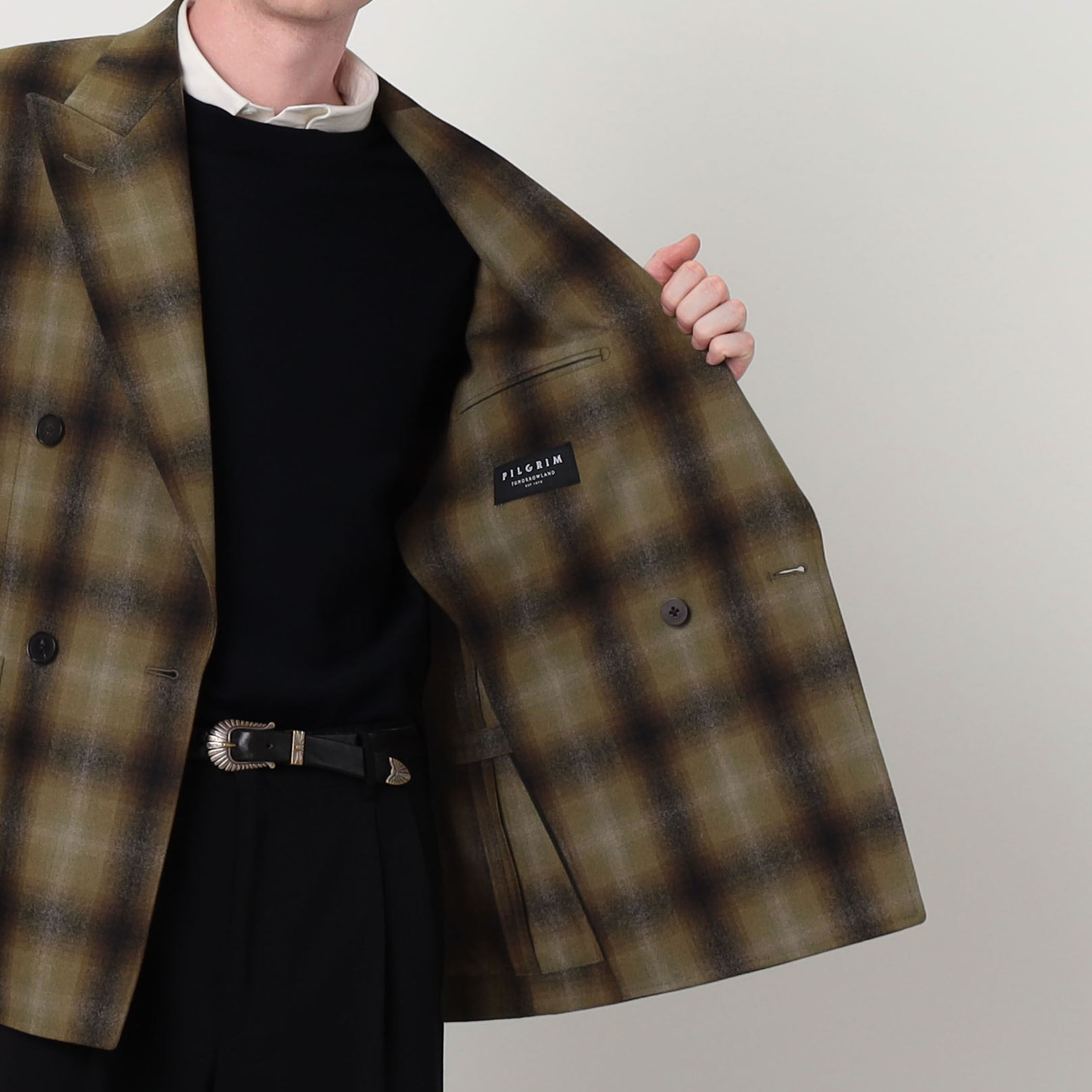別注】PENDLETON ウールオンブレチェック ダブルブレスト4ボタン