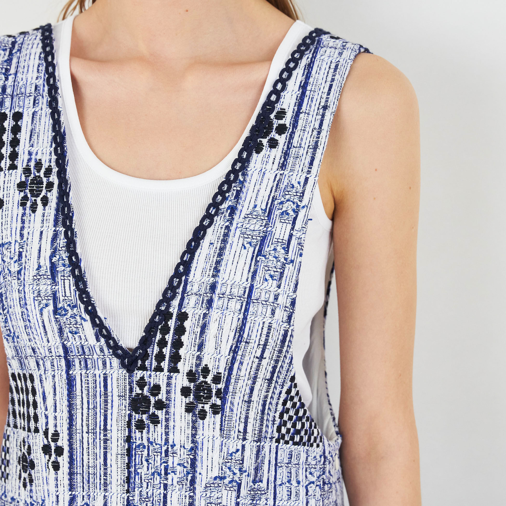 バスティングブリックジャカード ボリュームフレアワンピース