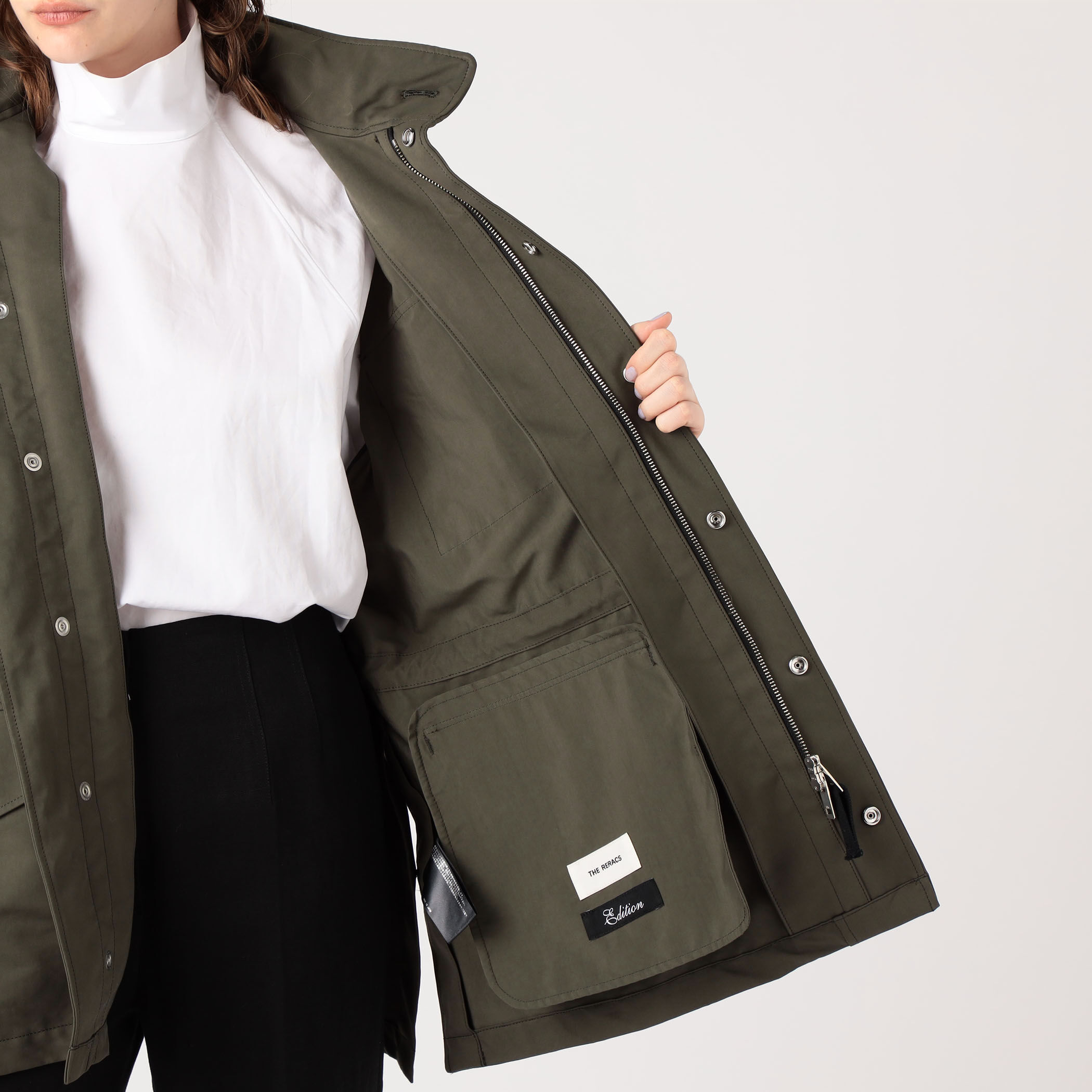 ジャケット・アウター THE RERACS/TWEED MOUNTAIN FIELD BLOUSON THE RERACS/ザ・リラクス】RERACS BRUSHED BACK SATIN M-65