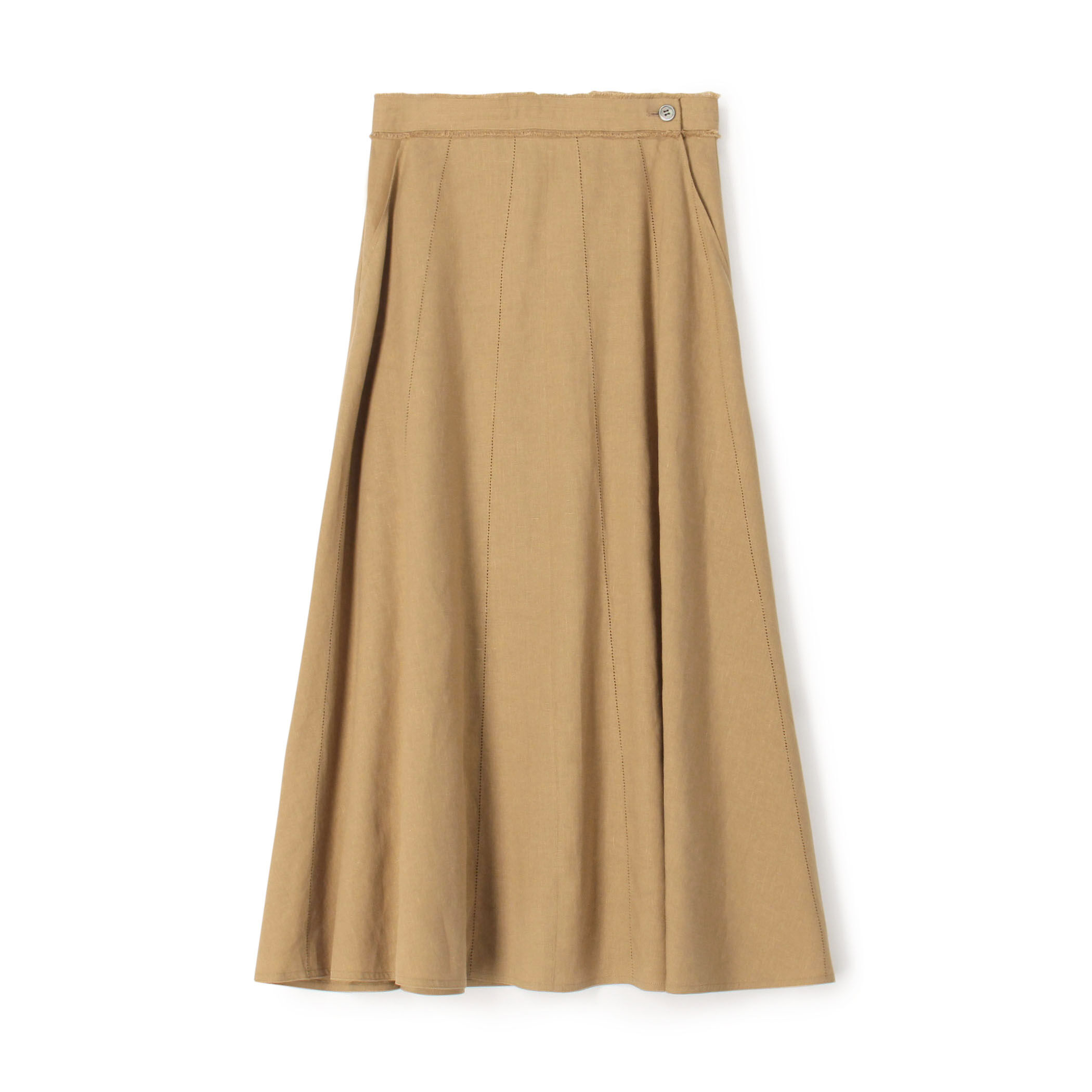 □リブコンビフレンチリネン Aラインマキシスカート｜トゥモローランド