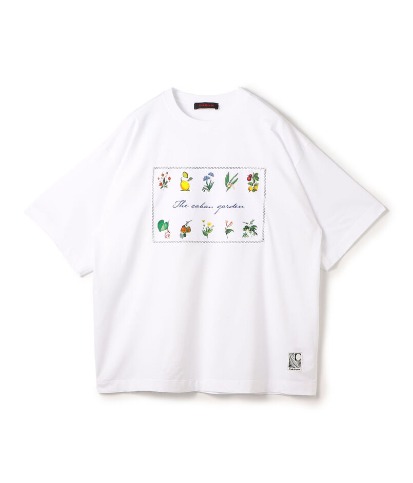 CABaN スビンコットン GREEN SHOWERプリントTシャツ