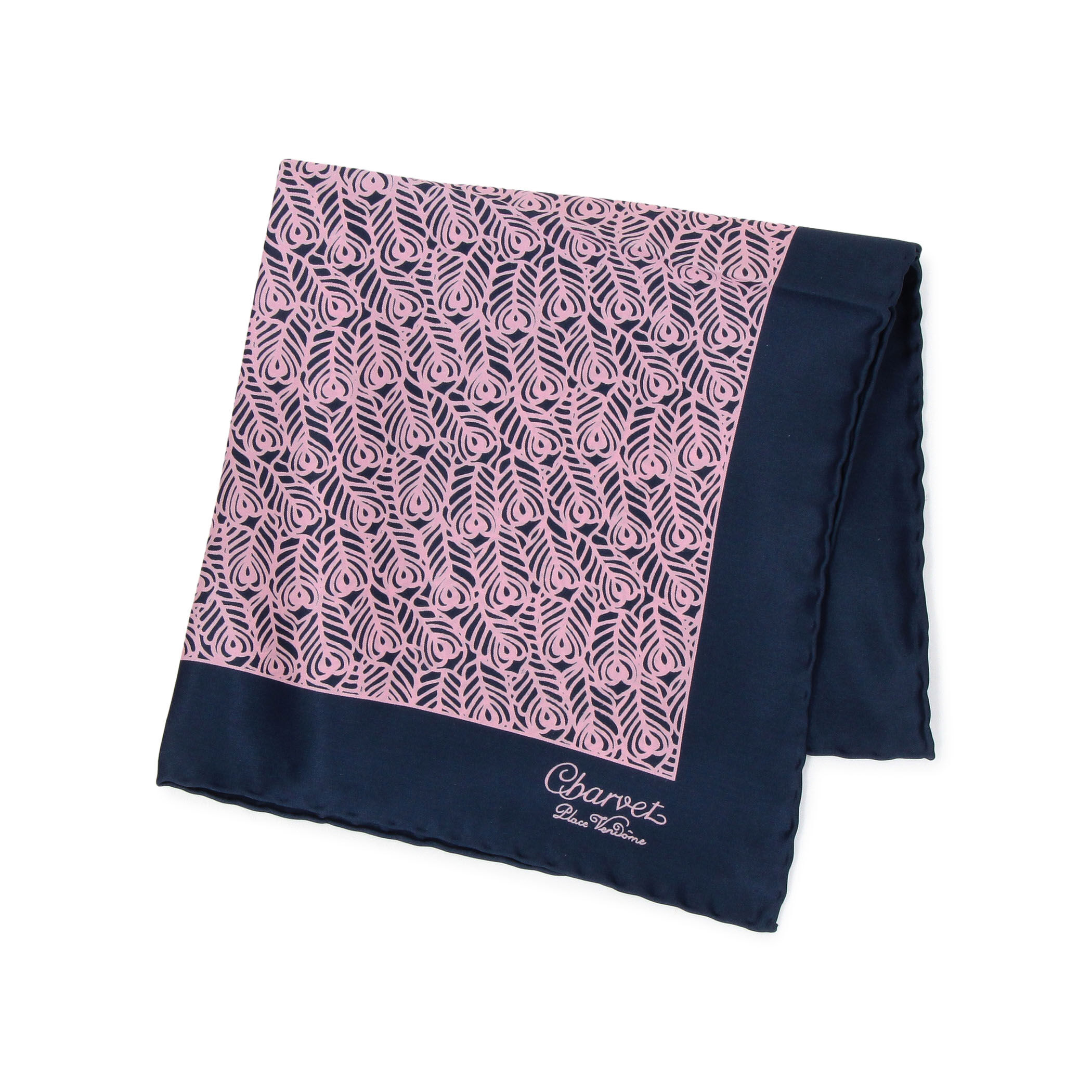 極美品 Charvet シャルべ シルク100% ポケットチーフ白 フランス製 Charvet シルクプリント ポケットチーフ｜トゥモローランド 公式サイト