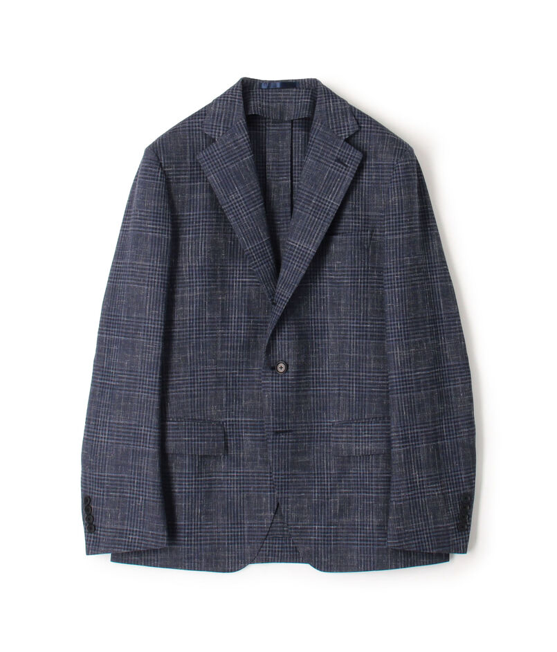 ウールシルクリネン シングルブレステッド3Bジャケット