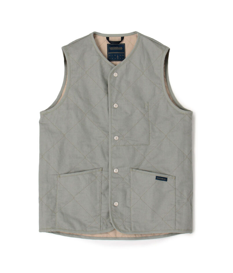LAVENHAM UNWADDED THORNHAM リネンコットン キルティングベスト