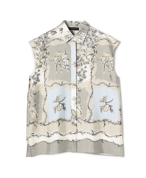 【WEB先行予約】ローマプリント フレンチスリーブブラウス